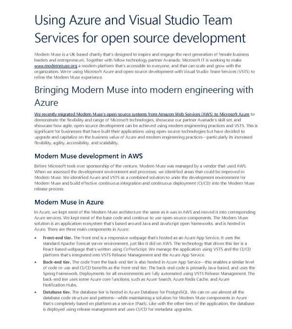 Using Azure and Visual Studio Team Services for open-source development