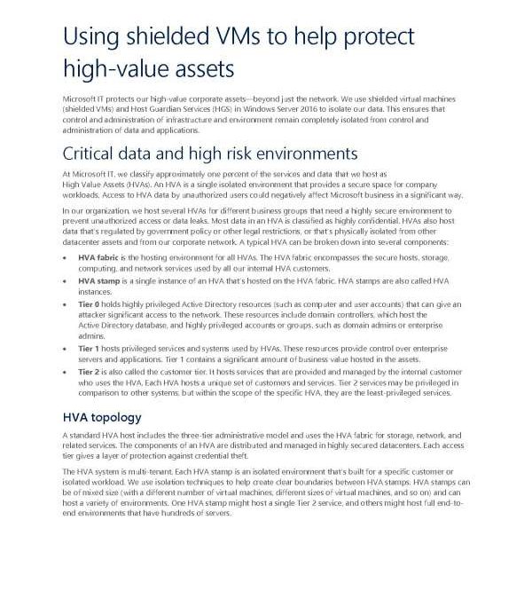 Using shielded virtual machines to help protect high-value assets